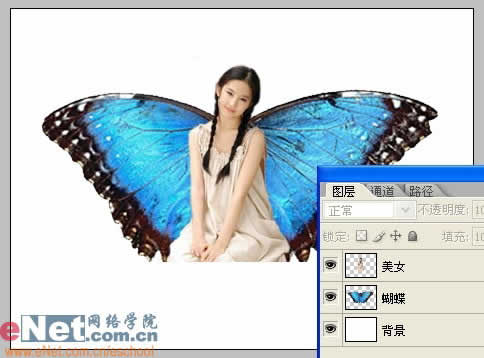 photoshop让美女变身花心上的精灵