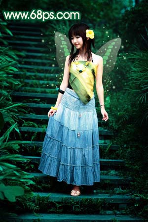 photoshop打造一只绿色的蝴蝶精灵