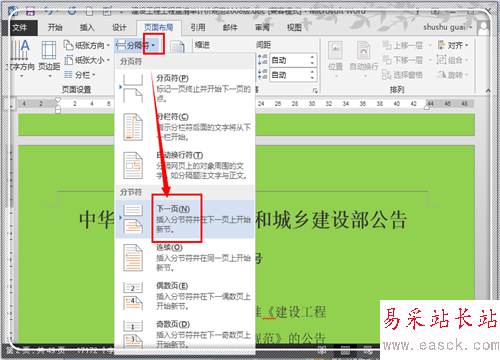 Word2013怎样在任意页插入页眉页脚