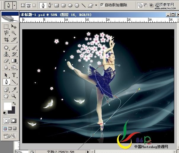 photoshop合成教程:月光性感美女芭蕾_网页设计