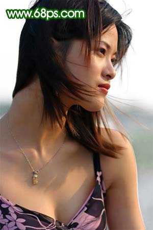 photoshop教程:美白和修复mm头发