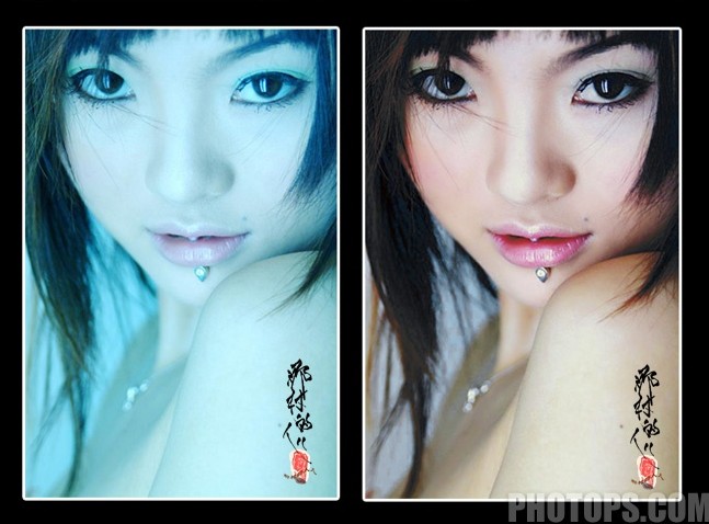 photoshop曲线调色:偏蓝色照片恢复正常_webjxcom