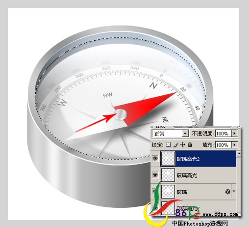 photoshop绘制立体感超强的金属指南针
