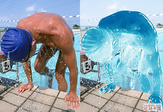 利用photoshop巧妙将人物改成“水人”
