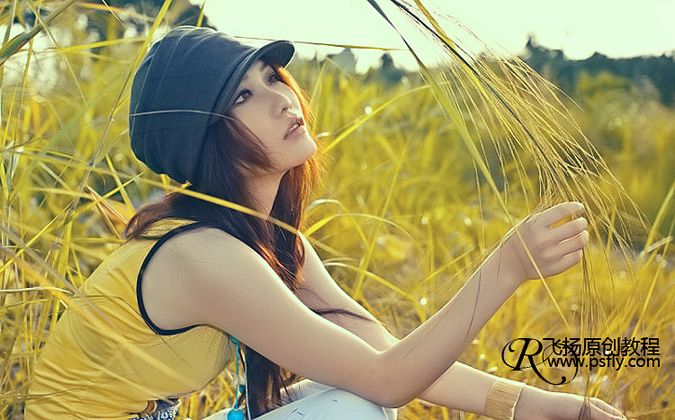 photoshop调色：暖暖的黄色调艺术照_webjx