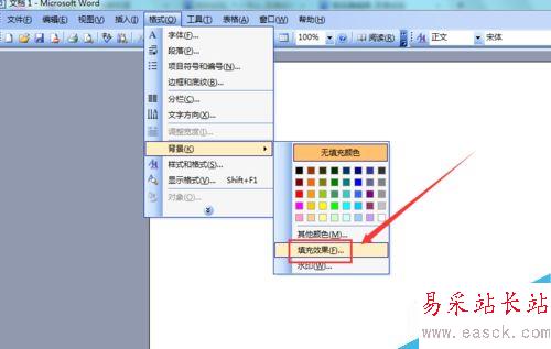 Word 2003如何设置纹理填充背景