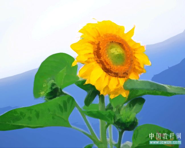 photoshop教程：做花卉水彩画