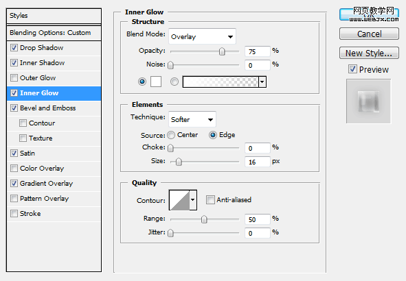 inner glow for the bubble text effect