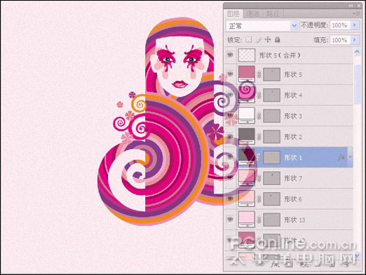 photoshop cs4绘制时尚女性主题视觉
