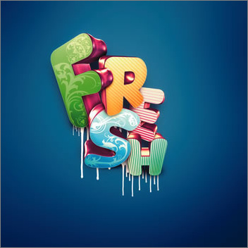 photoshop扭曲变换制作时尚3d特效字