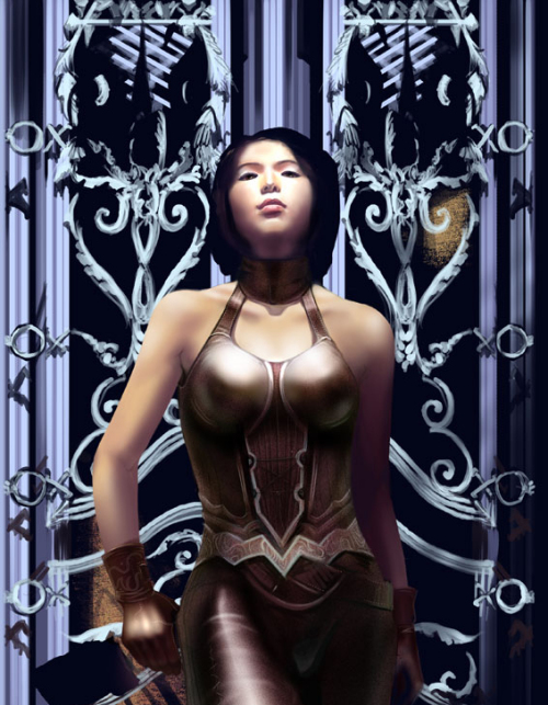 photoshop绘制冷酷的女刺客插画_网页设计webjx.com发布