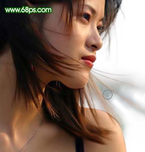 photoshop教程:美白和修复mm头发
