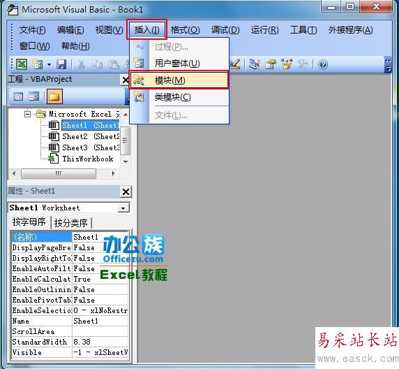 插入“模块”