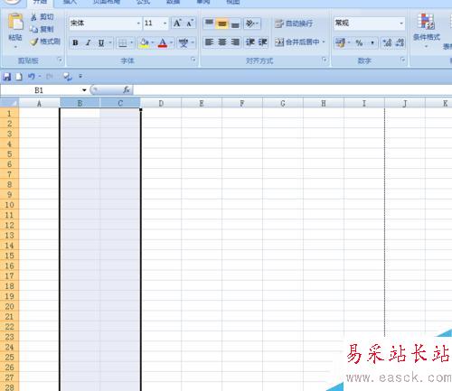EXCEL中如何隐藏行列