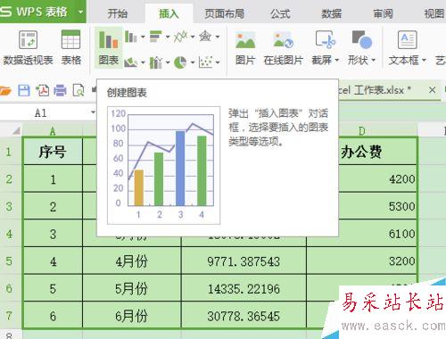 如何在excel表格中插入图表