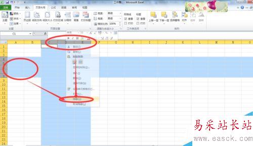 EXCEL表格隐藏行、列