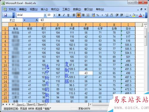 excel中行列装置