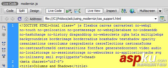 使用Modernizr 检测HTML5和CSS3浏览器支持功能