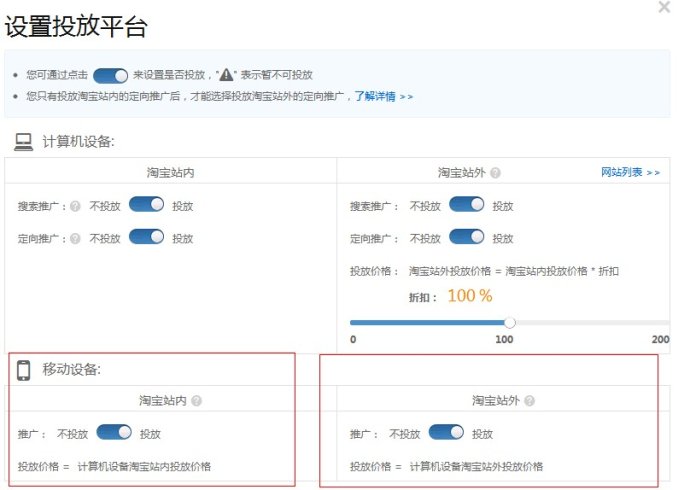 淘宝直通车无线端投放位置解析