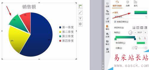 如何制作简单的PPT饼形图表