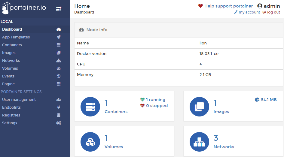 UI管理,docker