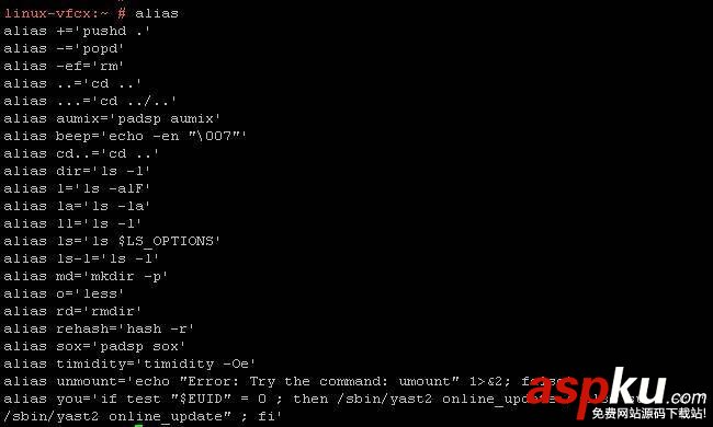linux,alias永久生效,设置alias,linux设置用户alias