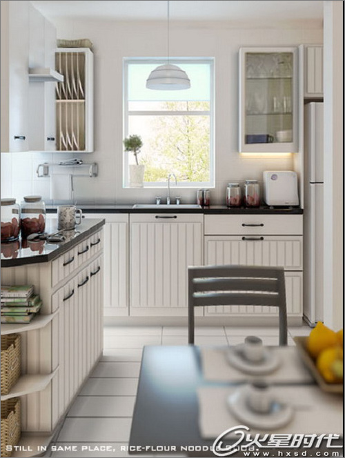 3dsmax9教程：调整厨房场景布光