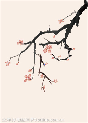 illustrator鼠绘教程：绘制一幅国画风格写意梅花图_网页设计