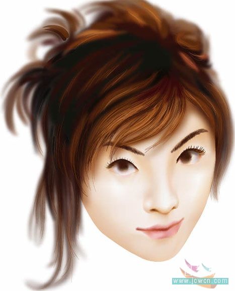 illustrator鼠绘教程：运用渐变网格绘制人物和头发的过程_jcwcn.com