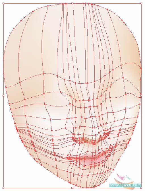 illustrator鼠绘教程：运用渐变网格绘制人物和头发的过程_jcwcn.com