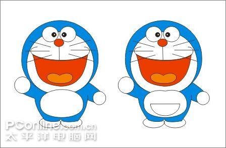 coreldraw绘制可爱的机器猫