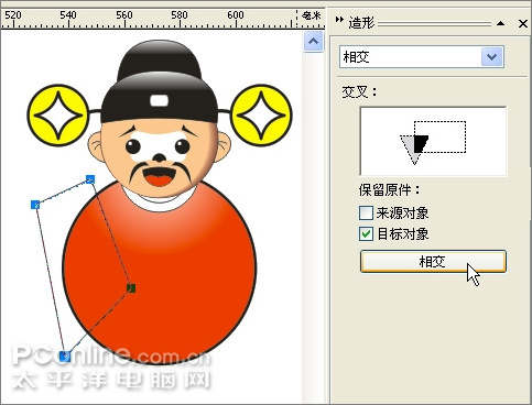 coreldraw制作搞笑“芝麻官不倒翁”