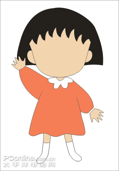 coreldraw绘制儿童节插画樱桃小丸子