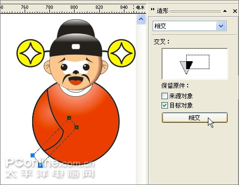 coreldraw制作搞笑“芝麻官不倒翁”