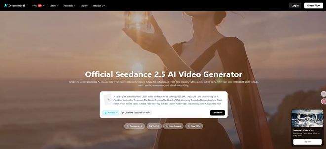 即梦（Dreamina）外文界面已更新Seedance 2.5